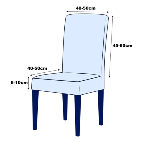 Set 6 huse Universale creponate pentru scaun - Gri Inchis